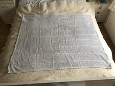 2010 Vintage Mothercare Pale Blue Cotton Baby Cellular Blanket