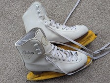 UK Size 4 Girl's / Women's White Ice Skates Figure Skates Galaxy Star