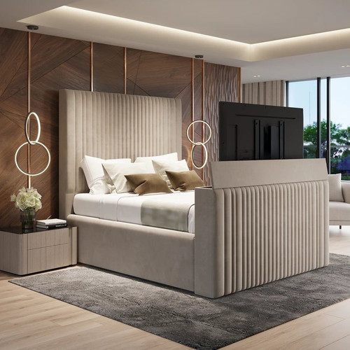 Sally lined bed frame in - sally,