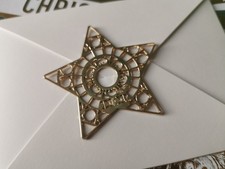 Christian Dior Star Gold Tone Bag Charm Keychain Pendant Christmas Ornament 