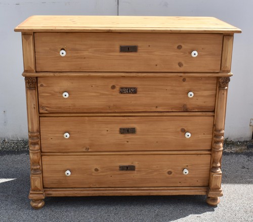 Antique pine chest four - of,