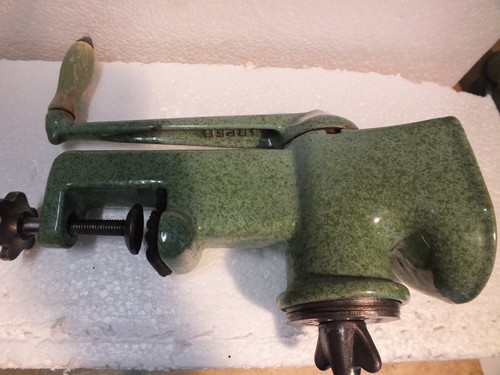 Vintage green enamel cast iron