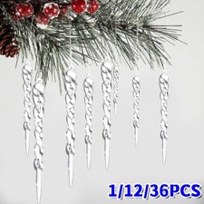Clear Crystal Christmas Twisted Acrylic Icicle Xmas Tree Door Hanging Decoration