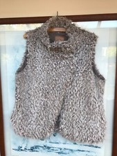 NEXT shaggy double-breasted press-studded grey gilet Size 16. Lots of wear left.