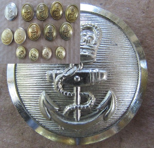 Royal navy buttons - 14,