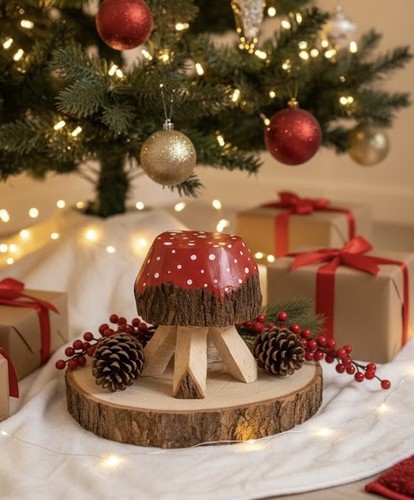 Wooden mushroom toadstool - wooden,