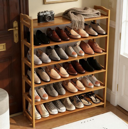 Tier wooden shoe - wooden, rack