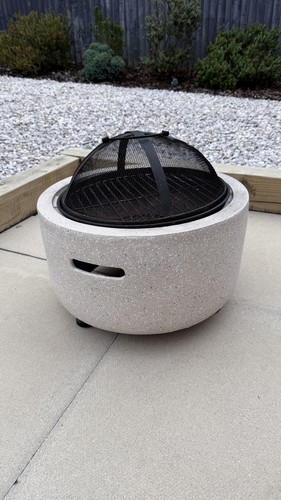 Vonhaus beige round mgo fire - mgo,