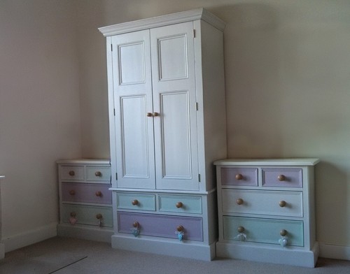 Solid wood painted wardrobe - painted,