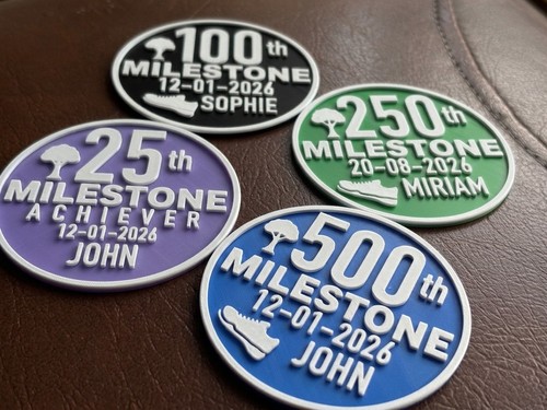 Parkrun milestone pin badge - milestone,
