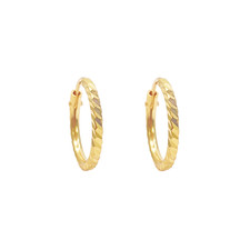 22ct Gold Hoops Diamond Cut
