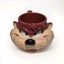 Applause TAZ Plastic Mug 1995 Warner Bros 3D Tazmanian Devil Promotional Cup