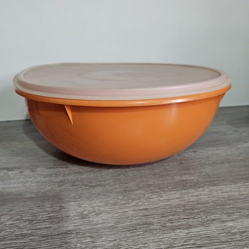 Vintage orange tupperware bowl - orange,