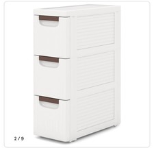 Costway 4 Drawer White Narrow Storage Cabinet  Ex Display   38