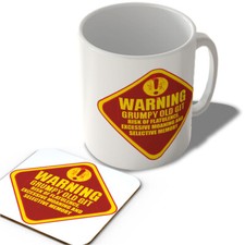 Warning - Grumpy Old Git - Flatulence, Moaning, Selective Memory  - Mug and C...