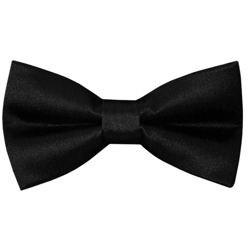 Plain pretied black - pretied, bow