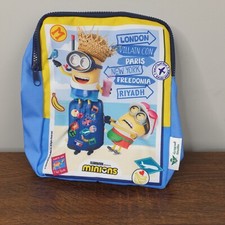 Saudia Airline Minions Backpack Blue Children's Travel Bag