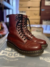 Dr. Martens 1490 10 Hole Eyelet Boots Cherry Red/Oxblood/Burgundy UK5