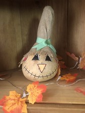 Scarecrow Gourd Hand painted 