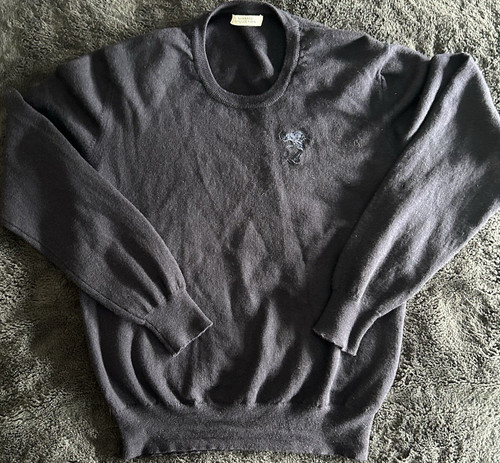 Versace men black wool crew - men's,