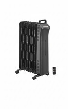 Portable Oil-Filled Digital Radiator Heater, 9 ECO-Fins, Remote, Black [UK]