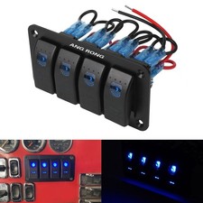 4 Gang Blue LED Toggle Switch