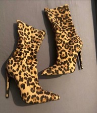 Envy leopard print sock boots size 4 worn once