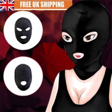 Open Mouth/Eyes Bondage Role-Play Gimp Head Face Mask Hood BDSM Breathable Adult