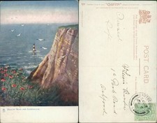 Beachy Head And Lighthouse 1905 Eastbourne Cancel Tucks Oilette 1481