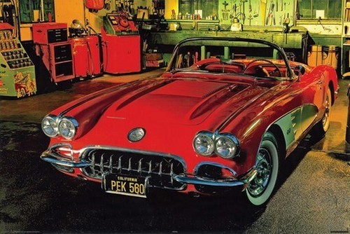 Corvette poster classic - corvette, chevy