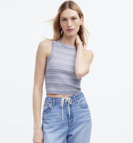 Madewell supima rib crop tank - supima,