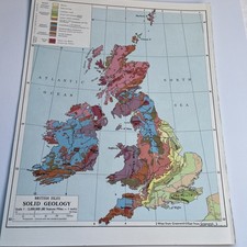 1960: Map of Europe Physical British Isle Solid Geology old Atlas print BE148
