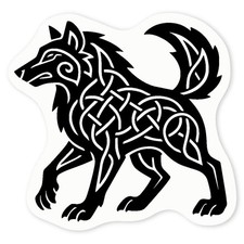 'Celtic Wolf' Clear Sticker