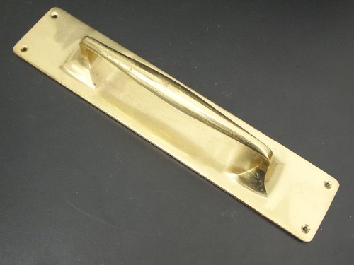 Large vintage solid brass pull - large,