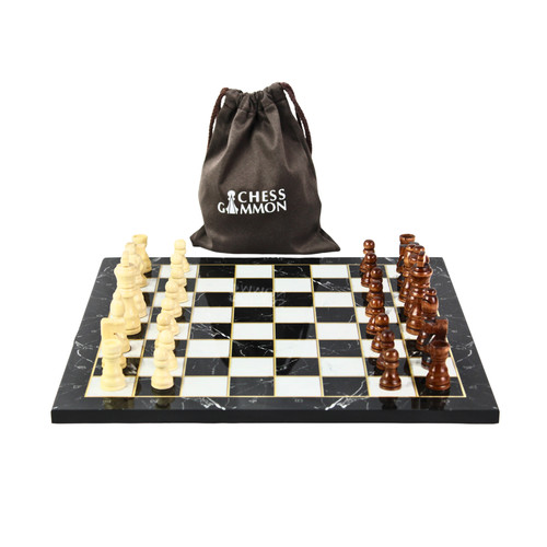 Black marble design chess - black,