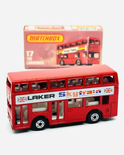 Matchbox Lesney Superfast 17 Titan London Bus, red, "Laker Skytrain", mib!