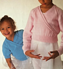 KNITTING PATTERN GIRLS BALLET CROSSOVER CARDIGANS  DK & 4 Ply  24 - 36 "-  475