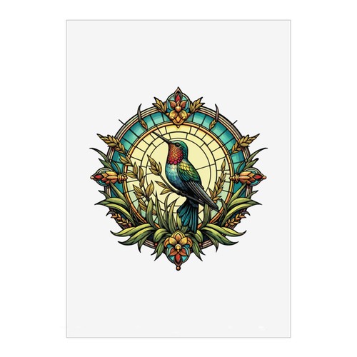 Hummingbird stained glass - 'hummingbird,