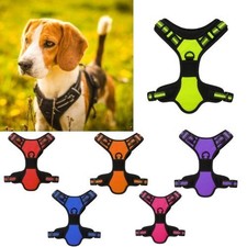 REFLECTIVE NO-PULL NYLON DOG HARNESS ADJUSTABLE SOFT VEST FOR ALL SIZES DOGS UK