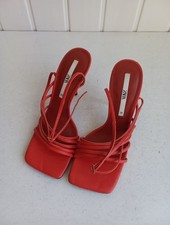 Zara HIgh Heel Sandals SIze 6 Orange CH