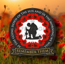 Lest We Forget Window Sticker Decal Poppy Remembrance Day Remember Them Car Van