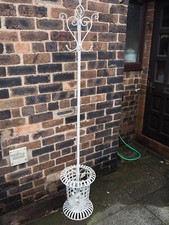 Fantastic Hat Coat Stick & Umbrella Stand Metal Oak leaf & Acorns Detail White