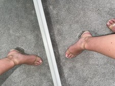 Used Clear Heels Nude Base 