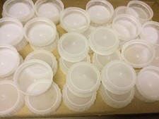 35 White Plastic Milk Bottle Tops Caps Lids, Cleaned, Great for Arts & Crafts