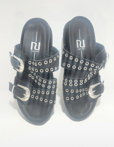 River island black leather - black,