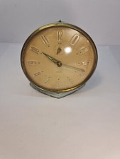 Vintage SMITHS Mid Century/Art Deco Light Blue Windup  Round Faced Alarm Clock -