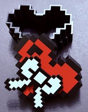 Bow 8 Bit Pixel Red Heart 3D