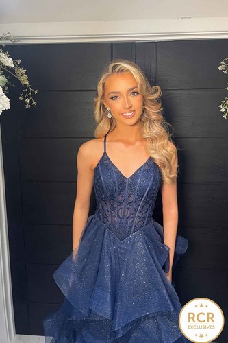 Navy harper prom - dress, |