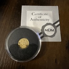 1996 Bhutan - 1.24g 1/25oz solid 24ct (999)  gold coin -Bodhisattva Lotus flower