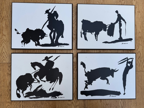 Set lithographs prints - 4, lithographs/prints